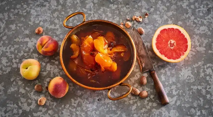 Broskyňový džem s grapefruitom a muškátovým orieškom