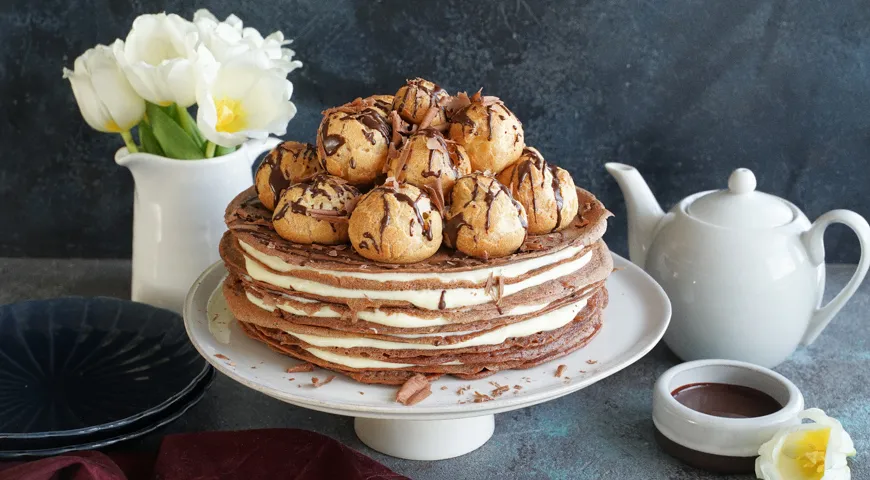 Palacinková torta s tvarohovým krémom